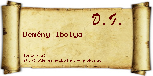 Demény Ibolya névjegykártya