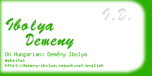 ibolya demeny business card