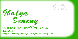 ibolya demeny business card